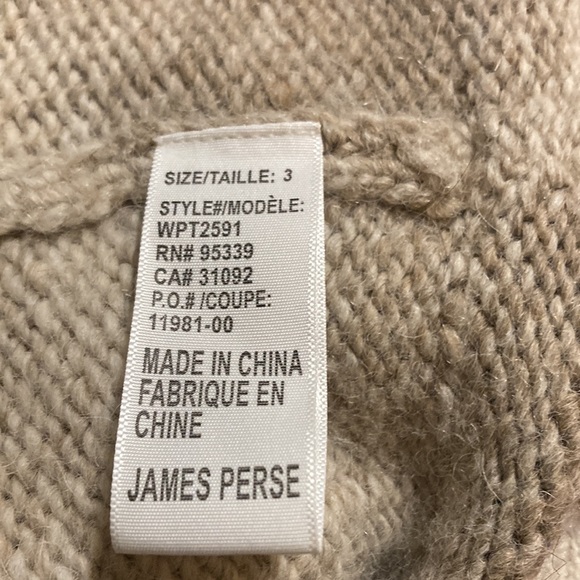 James Perse light brown and beige long with tie belt sweater - Picture 4 of 6